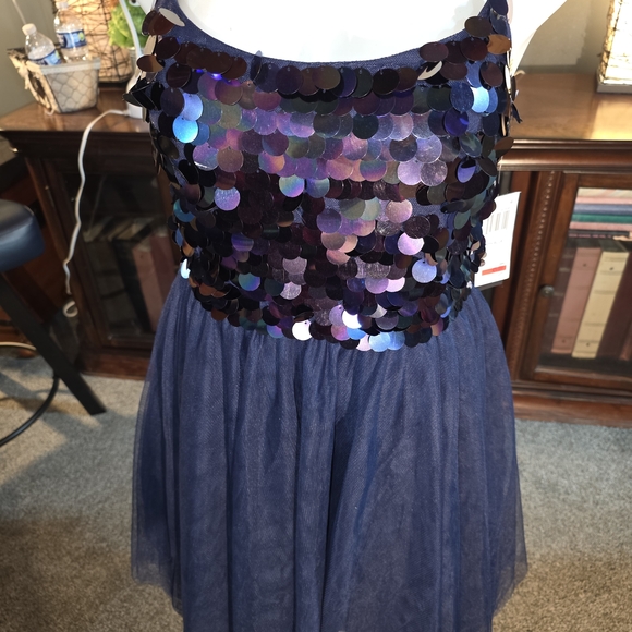 City Studio New Year's Eve Or Prom Formal Size 13/ 14 Bluish Purple With Sequin - Picture 1 of 12